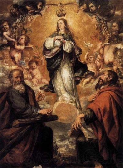 unknow artist Virgin of the Immaculate Conception with Sts Andrew and John the Baptist France oil painting art